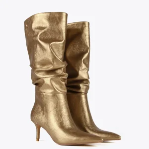 Lola Casademunt Botas Y Botines<Bota caña fruncida DORADO
