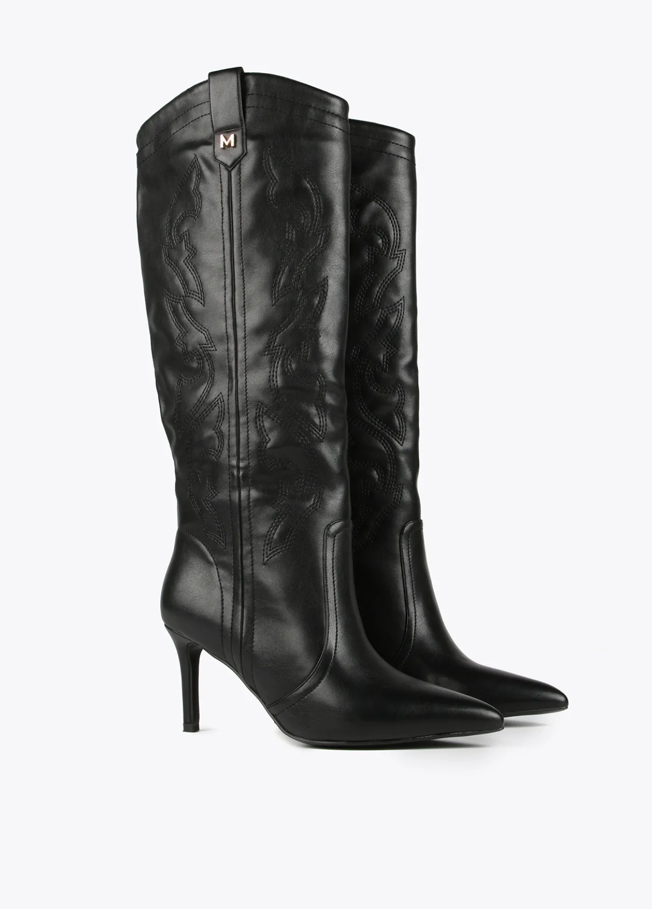 bota_cowboy_de_caa_alta_0.webp Lola Casademunt Botas Y Botines<Bota cowboy de caña alta NEGRO