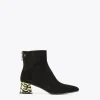 Lola Casademunt Botas Y Botines<Botín con tacón dorado NEGRO-METAL