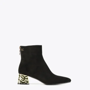 Lola Casademunt Botas Y Botines<Botín con tacón dorado NEGRO-METAL