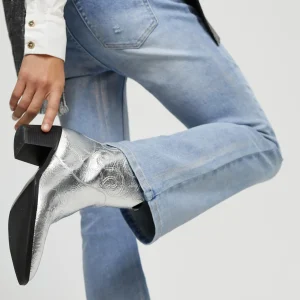 Lola Casademunt Botas Y Botines<Botín estilo cowboy PLATEADO