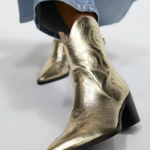 Lola Casademunt Botas Y Botines<Botín estilo cowboy PLATEADO