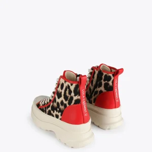 Lola Casademunt Animal Print | Botas Y Botines<Botín plataforma estampado leopardo | Calzado | Lola Casademunt ROJO