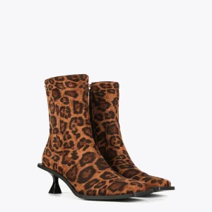 Lola Casademunt Animal Print | Botas Y Botines<Botín tejido animal print MARRON-NEGRO