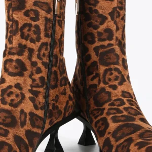 Lola Casademunt Animal Print | Botas Y Botines<Botín tejido animal print MARRON-NEGRO
