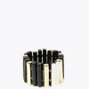 Lola Casademunt Bisuteria<Brazalete piezas tricolor BLANCO-NEGRO