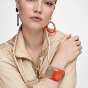 Lola Casademunt Bisuteria<Brazalete rí­gido bicolor MARRON-ROJO