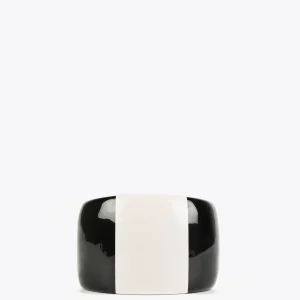 Lola Casademunt Bisuteria<Brazalete rígido blanco y negro BLANCO-NEGRO