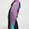 Lola Casademunt Bufandas Y Pañuelos<Bufanda bicolor con flecos LILA-VERDE