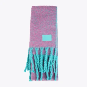 Lola Casademunt Bufandas Y Pañuelos<Bufanda bicolor con flecos LILA-VERDE