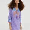 Lola Casademunt Baño<Caftan corto con bordado NEGRO