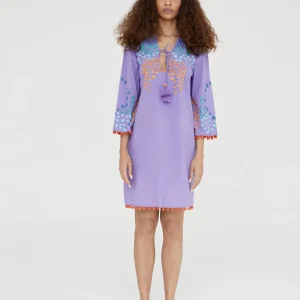 Lola Casademunt Baño<Caftan corto con bordado NEGRO