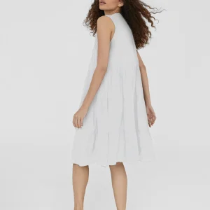 Lola Casademunt Baño<Caftan corto con bordado BLANCO