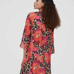 Lola Casademunt Baño<Caftan corto estampado ROJO-AZUL