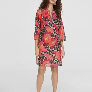 Lola Casademunt Baño<Caftan corto estampado ROJO-AZUL