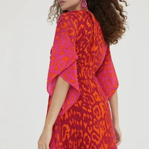 Lola Casademunt Baño<Caftan corto print animal ROSA