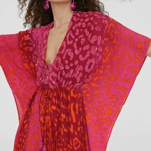 Lola Casademunt Baño<Caftan corto print animal ROSA