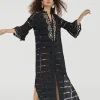Lola Casademunt Baño<Caftan largo bordado BLANCO