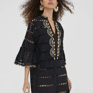 Lola Casademunt Baño<Caftan largo bordado BLANCO