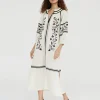 Lola Casademunt Baño<Caftan largo con bordado CRUDO
