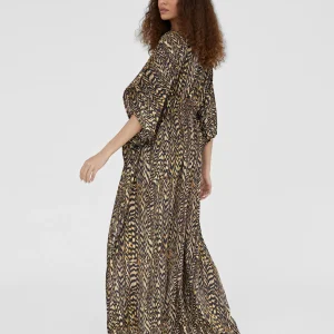 Lola Casademunt Baño<Caftan largo estampado NEGRO-MARRON