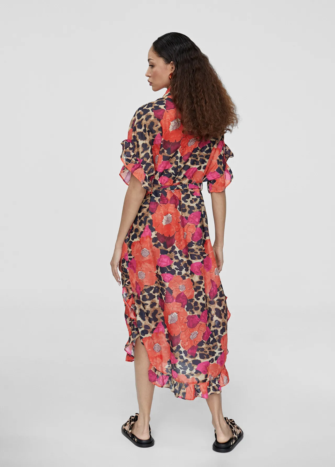 caftan_midi_estampado_combinado_2.webp Lola Casademunt Baño<Caftan midi estampado combinado ROJO-AZUL