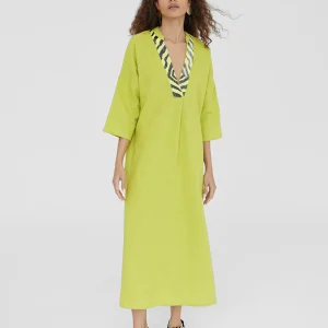Lola Casademunt Baño<Caftan midi media manga NAVY