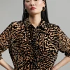 Lola Casademunt Animal Print | Camisas Y Blusas<Camisa animal print MARRON-NEGRO