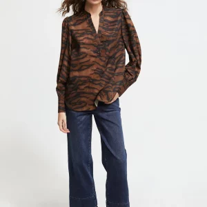 Lola Casademunt Animal Print | Camisas Y Blusas<Camisa animal print MARRON-NEGRO