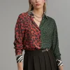 Lola Casademunt Animal Print | Camisas Y Blusas<Camisa animal print combinada ROJO-VERDE