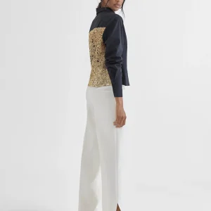 Lola Casademunt Camisas Y Blusas<Camisa bordado fantasía NEGRO-METAL