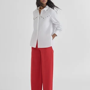 Lola Casademunt Camisas Y Blusas<Camisa con detalle joyas BLANCO