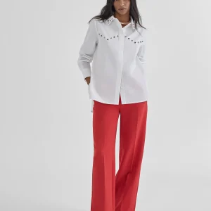 Lola Casademunt Camisas Y Blusas<Camisa con detalle joyas BLANCO