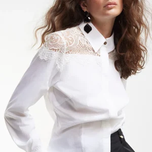 Lola Casademunt Camisas Y Blusas<Camisa con encaje NEGRO