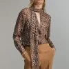 Lola Casademunt Animal Print | Camisas Y Blusas<Camisa con lazada MARRON-NEGRO