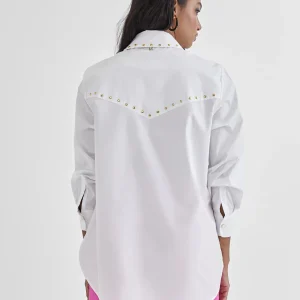 Lola Casademunt Camisas Y Blusas<Camisa con tachas BLANCO