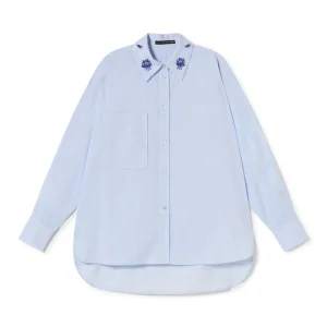 Lola Casademunt Camisas Y Blusas<Camisa detalle joya CELESTE