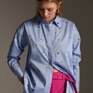 Lola Casademunt Camisas Y Blusas<Camisa detalle joyas CELESTE