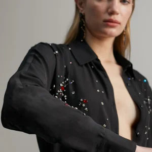 Lola Casademunt Camisas Y Blusas<Camisa detalle joyas NEGRO