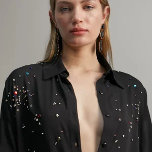 Lola Casademunt Camisas Y Blusas<Camisa detalle joyas NEGRO