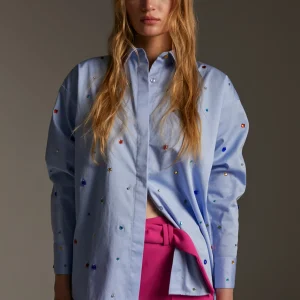 Lola Casademunt Camisas Y Blusas<Camisa detalle joyas CELESTE