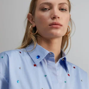 Lola Casademunt Camisas Y Blusas<Camisa detalle joyas CELESTE
