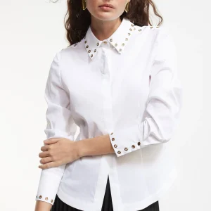 Lola Casademunt Camisas Y Blusas<Camisa detalle tachas BLANCO