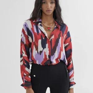 Lola Casademunt Camisas Y Blusas<Camisa estampada LILA-ROJO