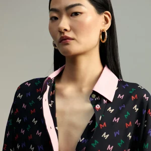 Lola Casademunt Camisas Y Blusas<Camisa estampado monograma NEGRO-MULTICOLO