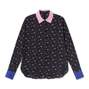 Lola Casademunt Camisas Y Blusas<Camisa estampado monograma NEGRO-MULTICOLO
