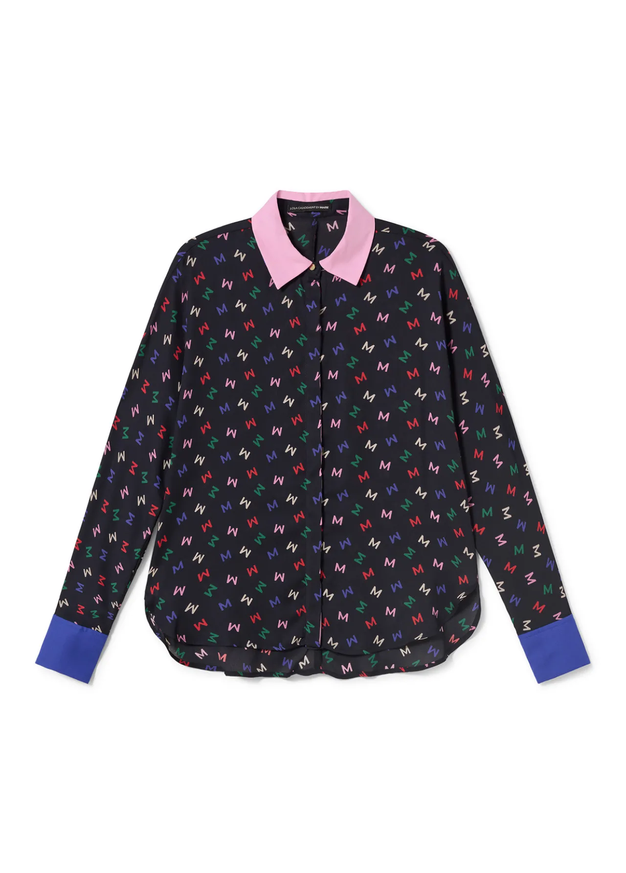 camisa_estampado_monograma_6.webp Lola Casademunt Camisas Y Blusas<Camisa estampado monograma NEGRO-MULTICOLO