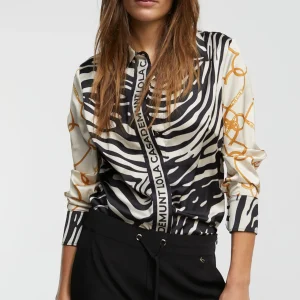 Lola Casademunt Animal Print | Camisas Y Blusas<Camisa estampado zebra NEGRO-CRUDO