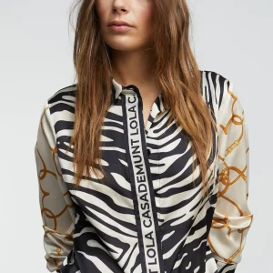 Lola Casademunt Animal Print | Camisas Y Blusas<Camisa estampado zebra NEGRO-CRUDO