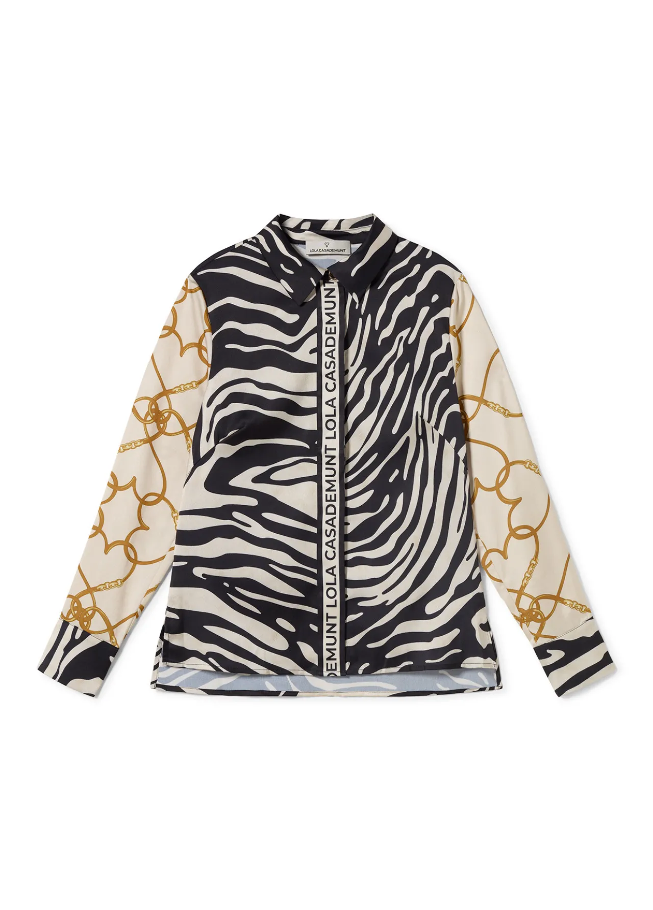 camisa_estampado_zebra_6.webp Lola Casademunt Animal Print | Camisas Y Blusas<Camisa estampado zebra NEGRO-CRUDO